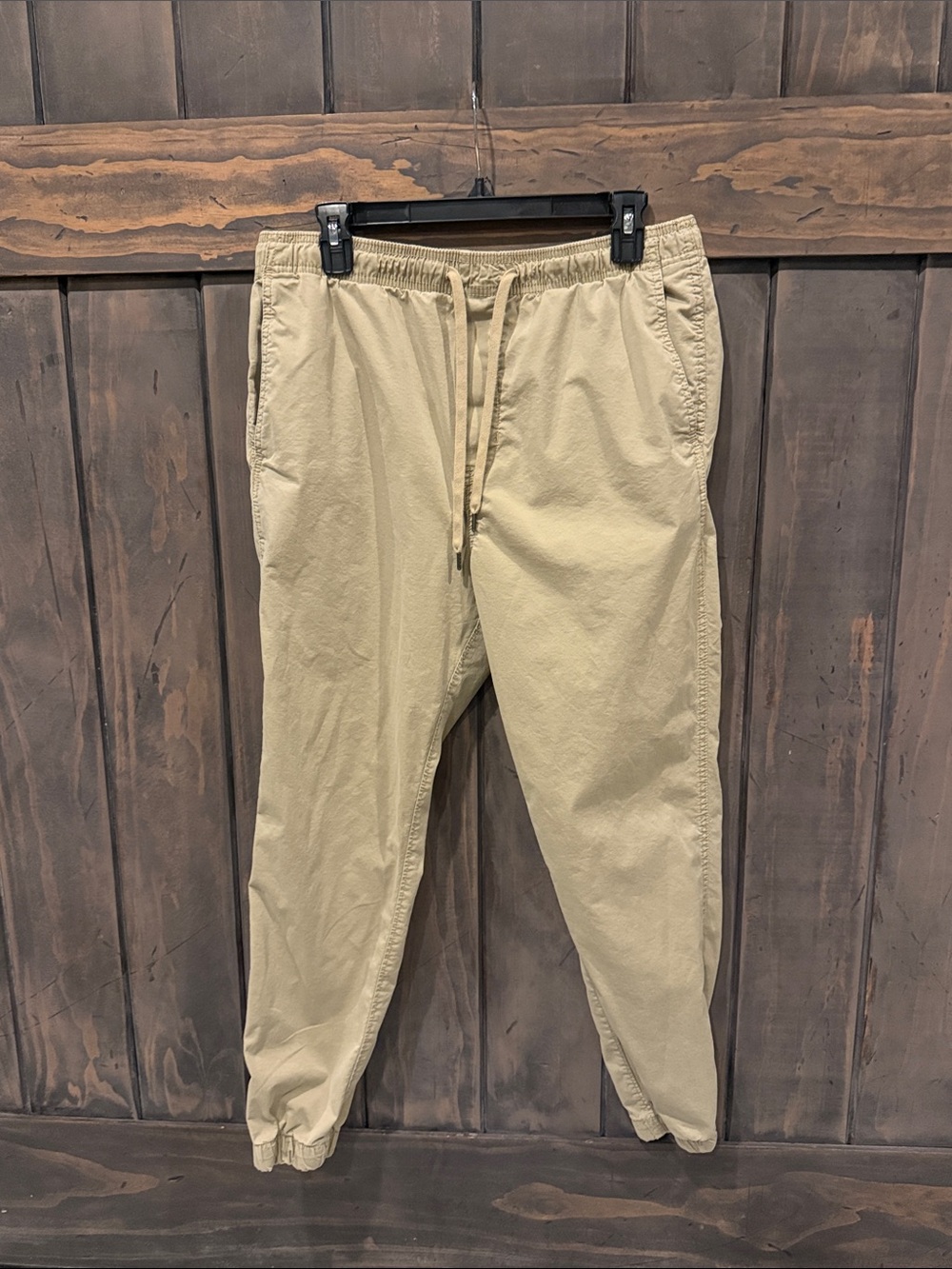American Eagle Outfitters Men's Khaki Drawstring Joggers